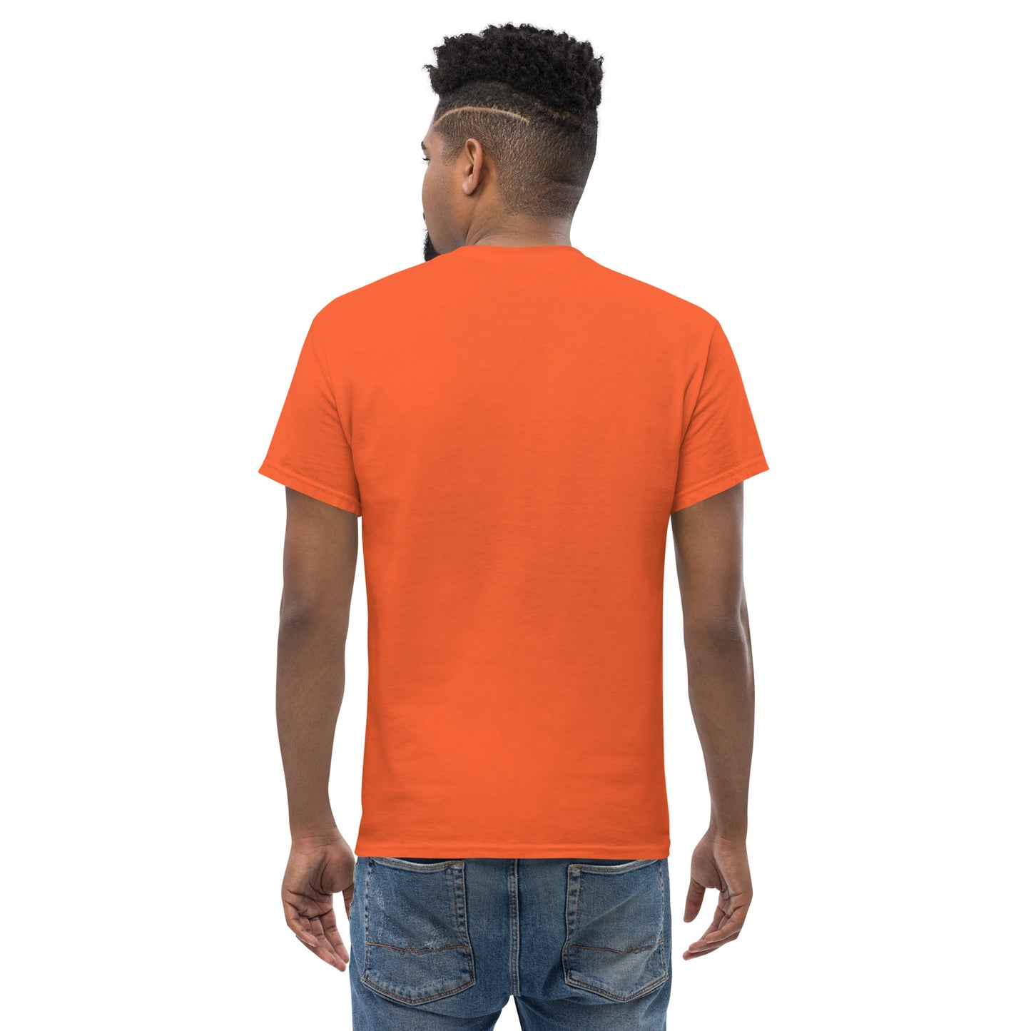 Unisex orange "I'm in a Dark Place" caving T-shirt by Knot Qualified displayed on a flat surface.