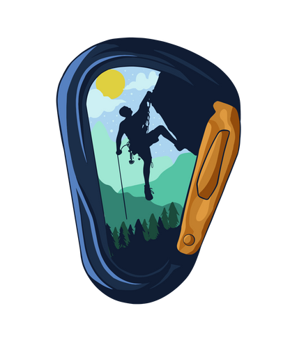 Women's softstyle t-shirt featuring a carabiner design, perfect for climbing enthusiasts by Knot Qualified.