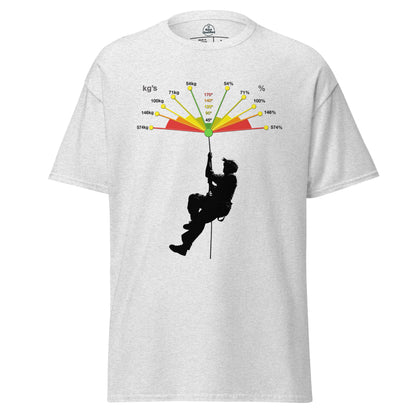 Unisex classic tee in ash color featuring Vector Forces design by Knot Qualified.