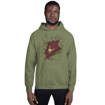 Unisex heavy blend military green hoodie featuring Arborist Tree Climbing design by Knot Qualified.