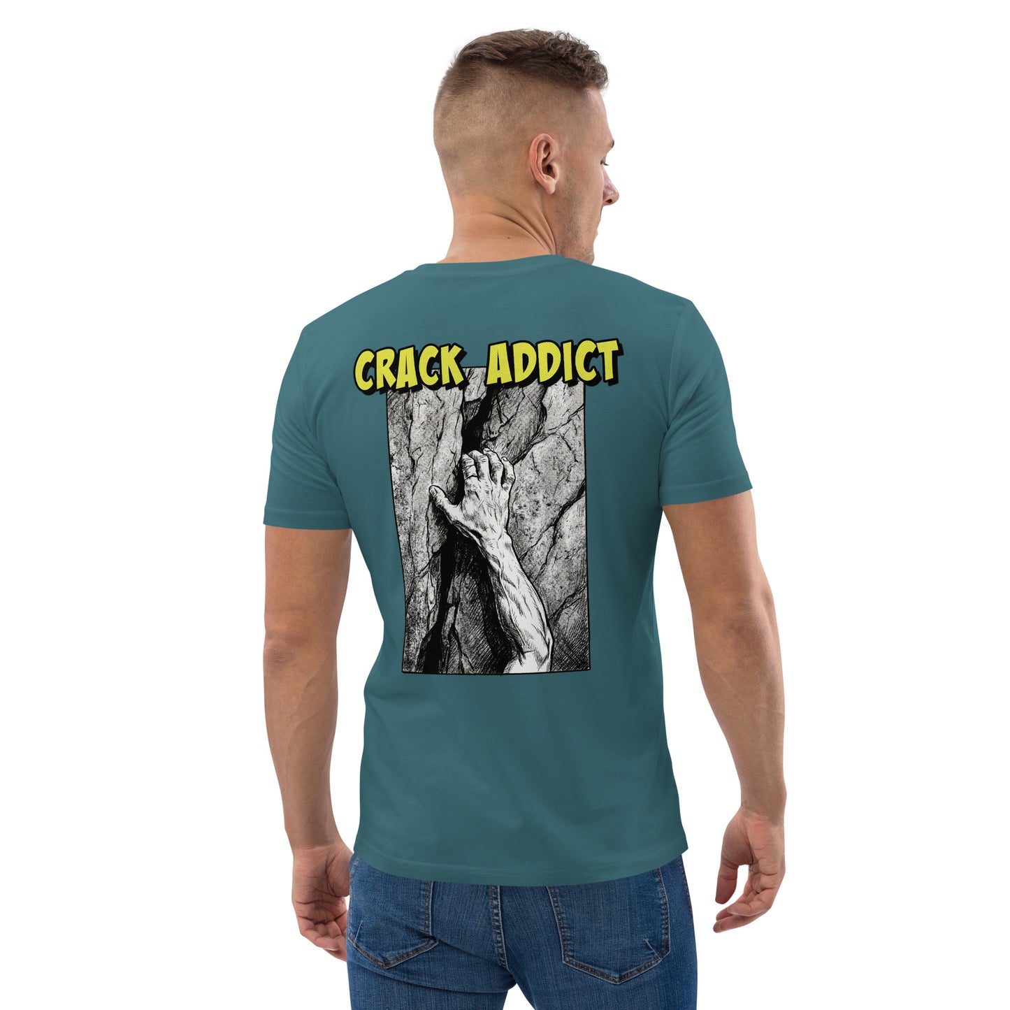 Unisex Knot Qualified heavyweight organic cotton climbing tee featuring a stargazer back print design.