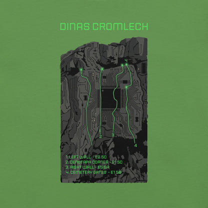 Unisex Knot Qualified Cenotaph Corner Climbing Topo T-Shirt featuring Dinas Cromlech Trad Icon design on the front.